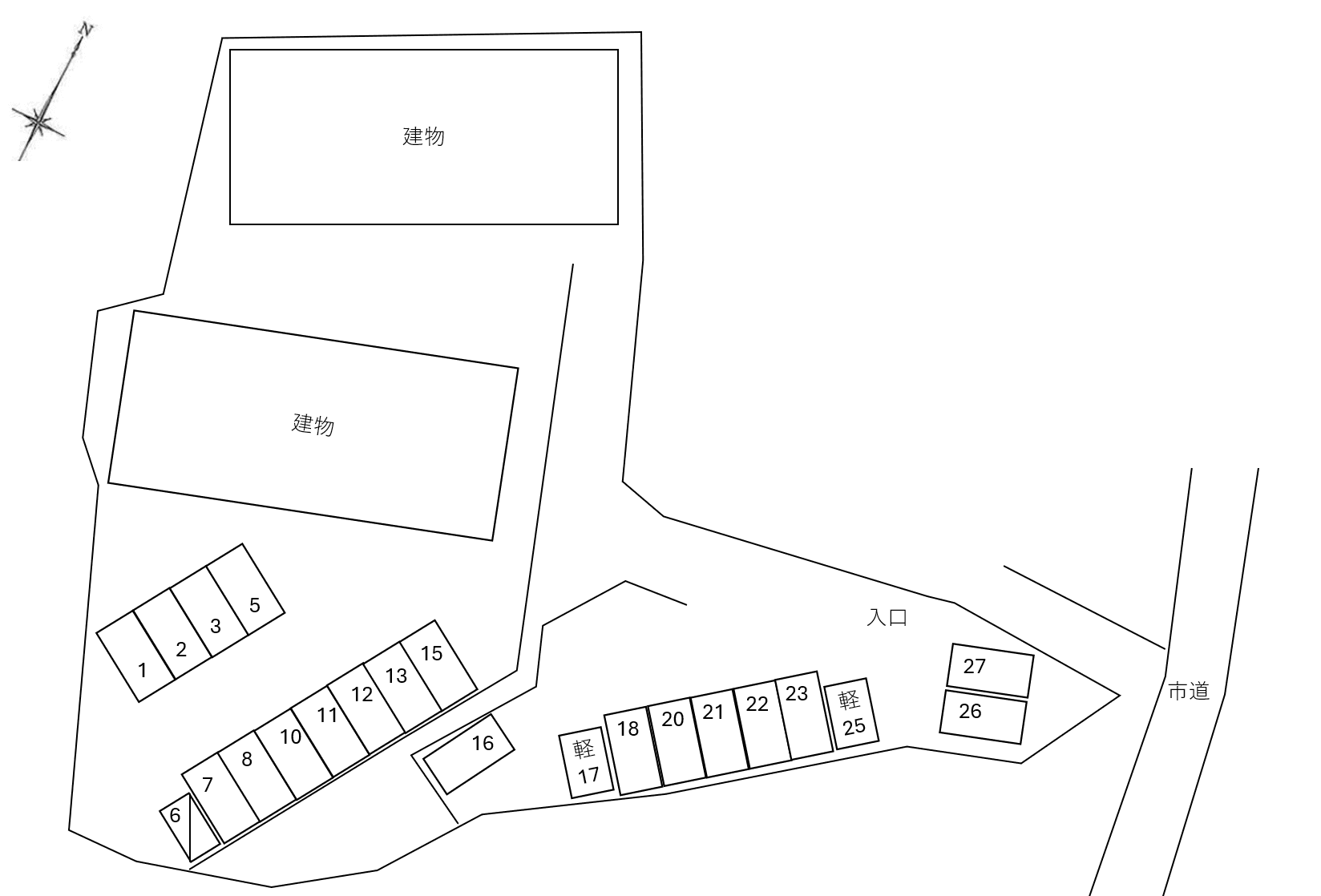 フォンド 明坂Ⅱ別駐車場の駐車配置図