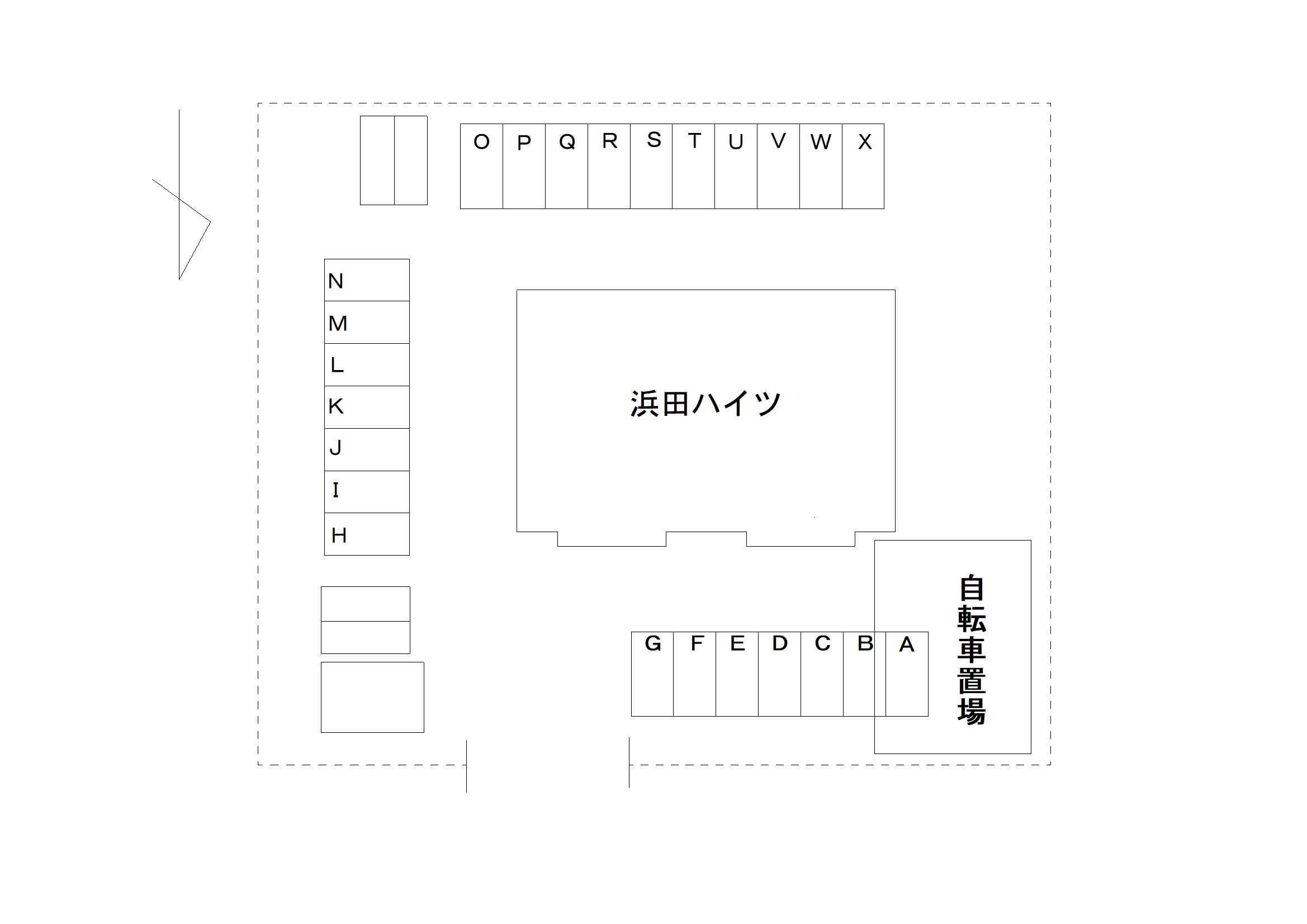 浜田ハイツ駐車場の駐車配置図