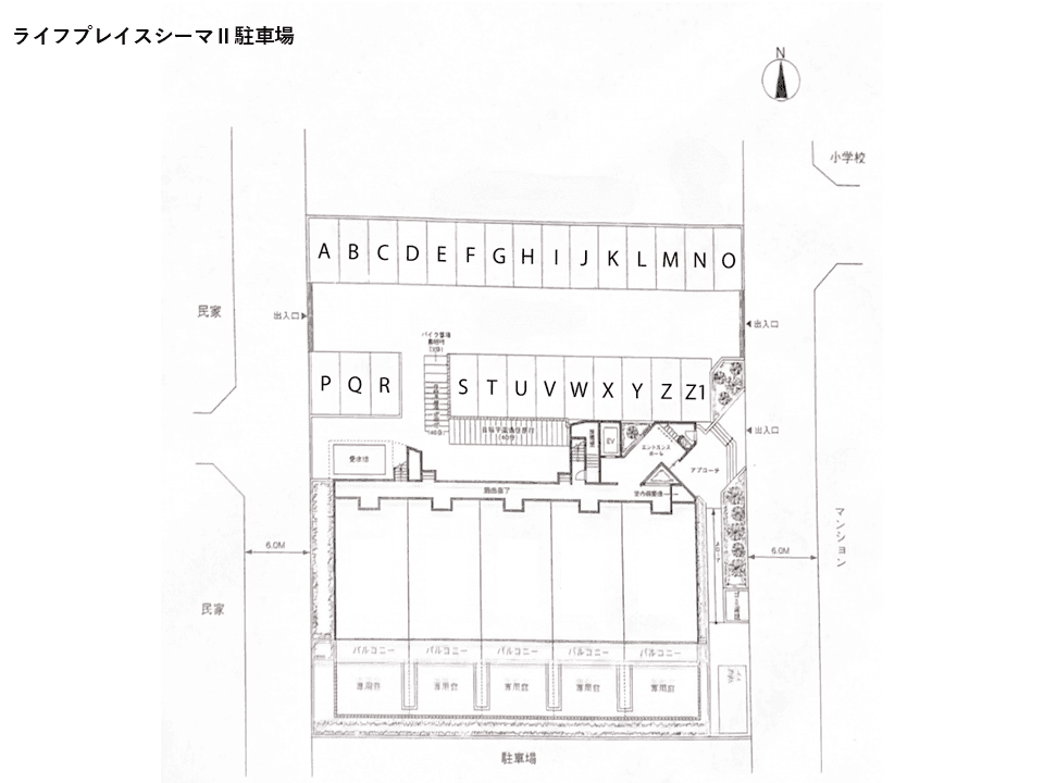 ライフプレイスシーマⅡ駐車場の駐車配置図