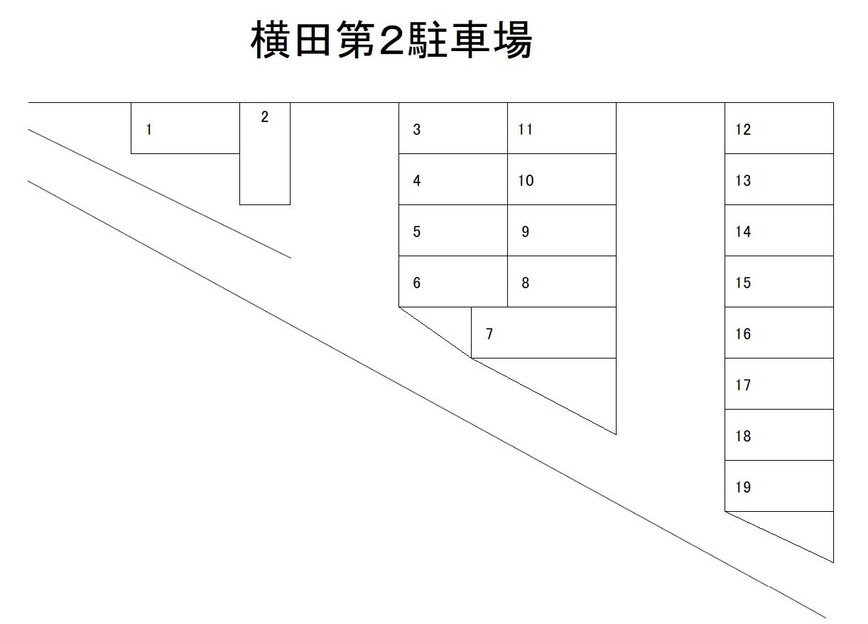 横田第2駐車場の駐車配置図