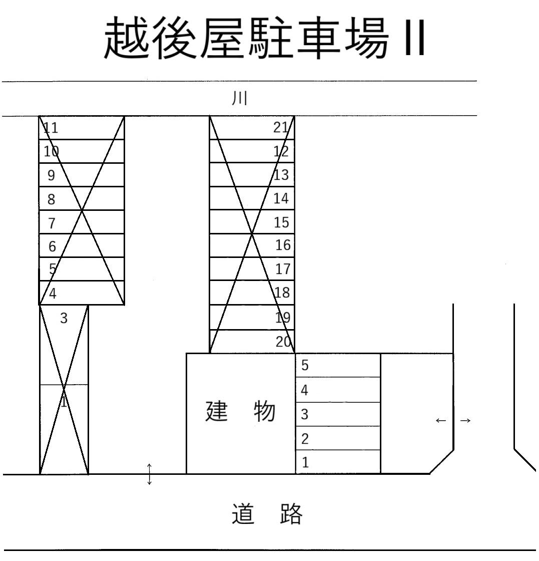 越後屋駐車場Ⅱの駐車配置図