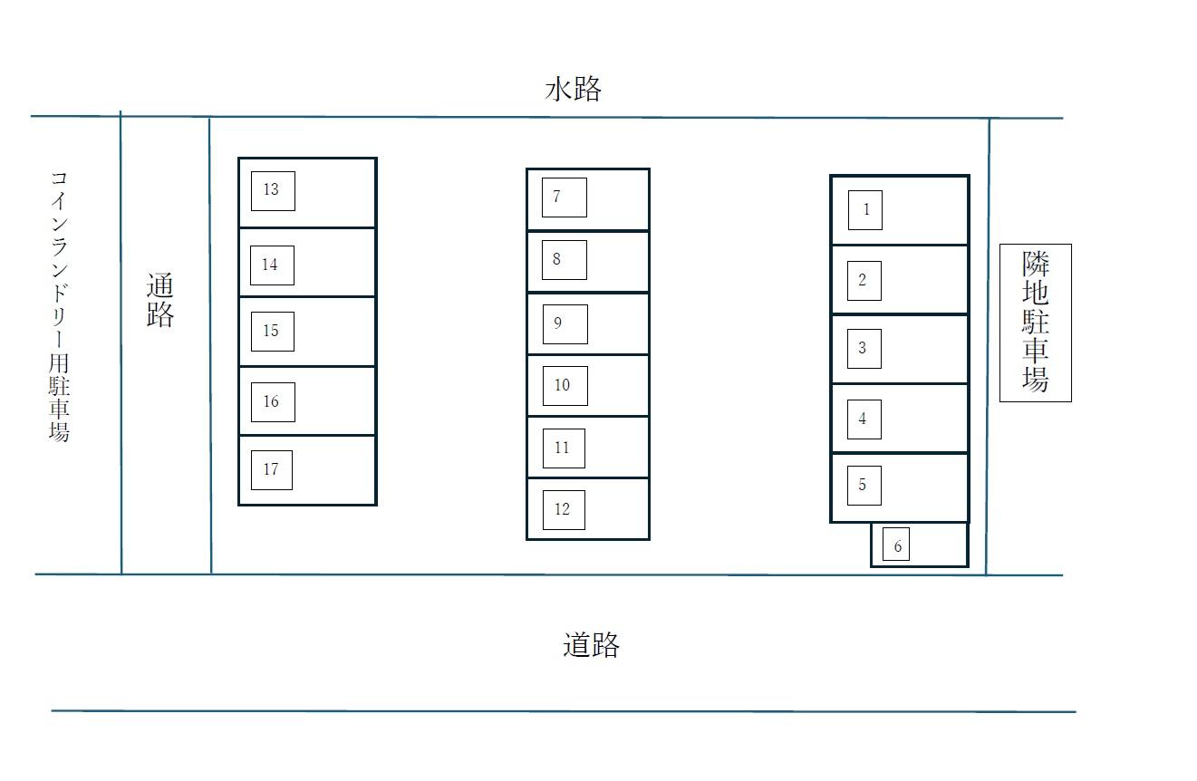 福田町イシマル駐車場の駐車配置図