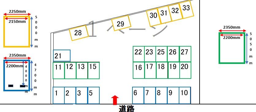 パーキング駅西本町の駐車配置図