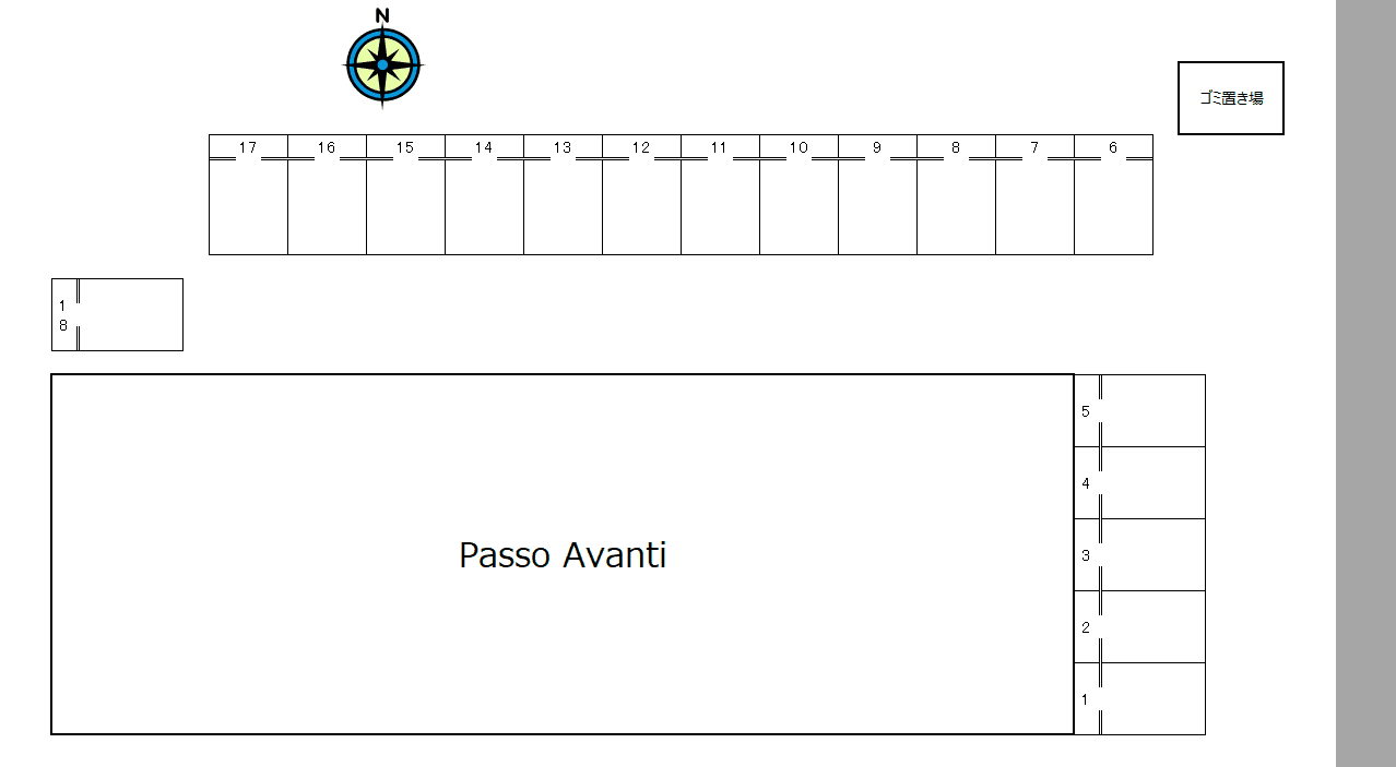 Passo Avantiの駐車配置図