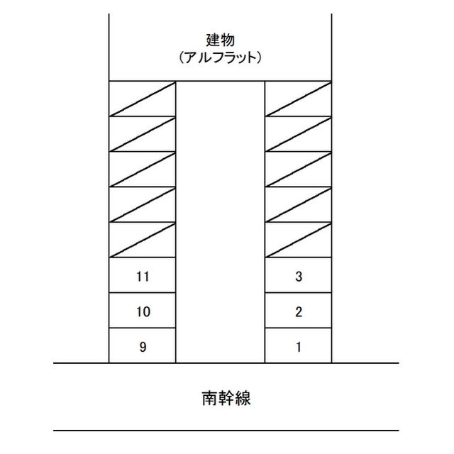 PD辻村津島町駐車場の駐車配置図