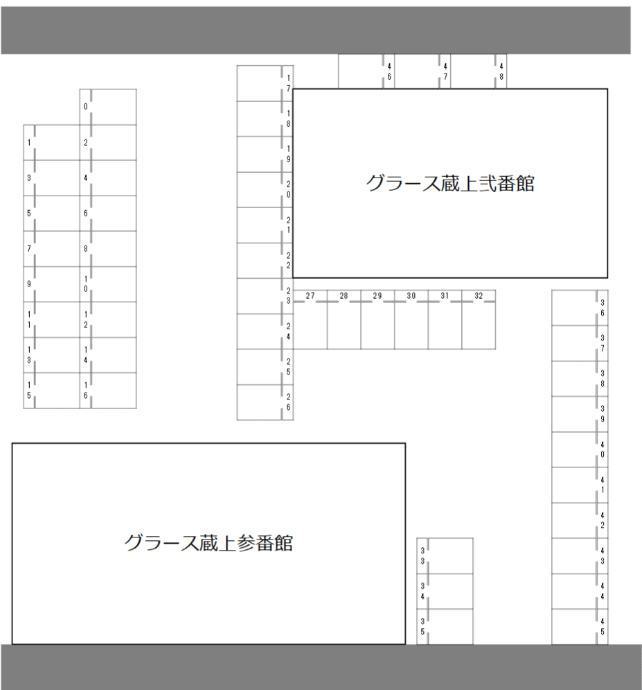 グラース蔵上 共同駐車場の駐車配置図
