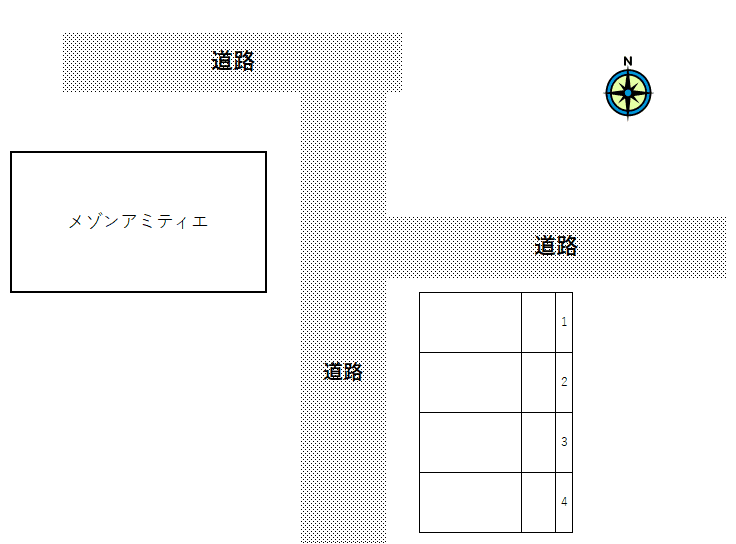 メゾンアミティエの駐車配置図