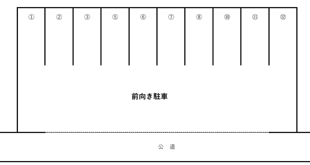 町北駐車場の駐車配置図