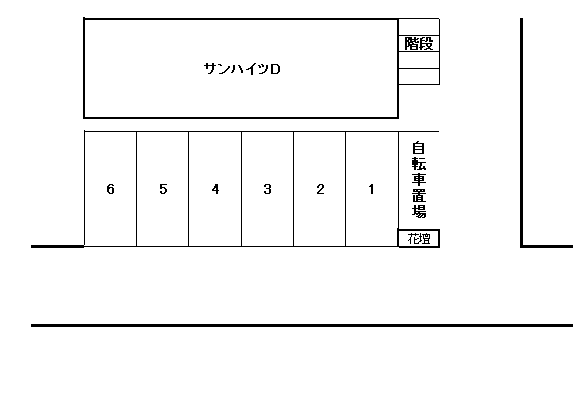 サンハイツD・C入居専用駐車場の駐車配置図
