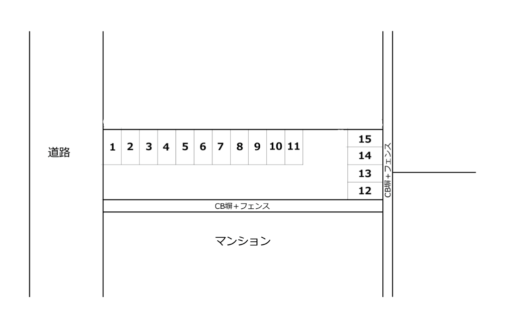グリーンパーキング西片貝の駐車配置図