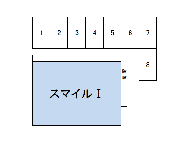 スマイルⅠ敷地内月極駐車場の駐車配置図
