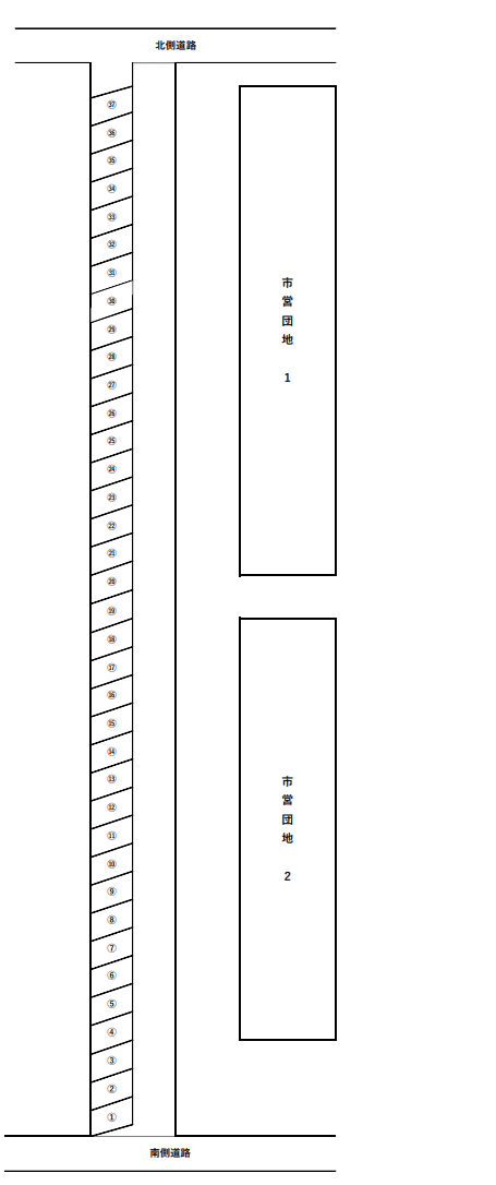 大西第四駐車場の駐車配置図