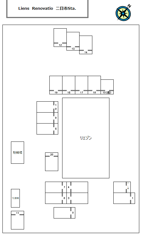 Liens Renovatio 二日市Sta.の駐車配置図