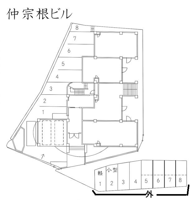 仲宗根ビルの駐車配置図