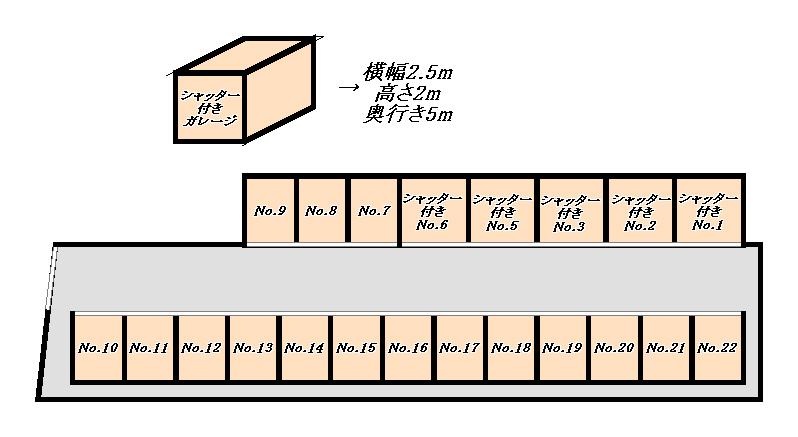 西脇駐車場の駐車配置図