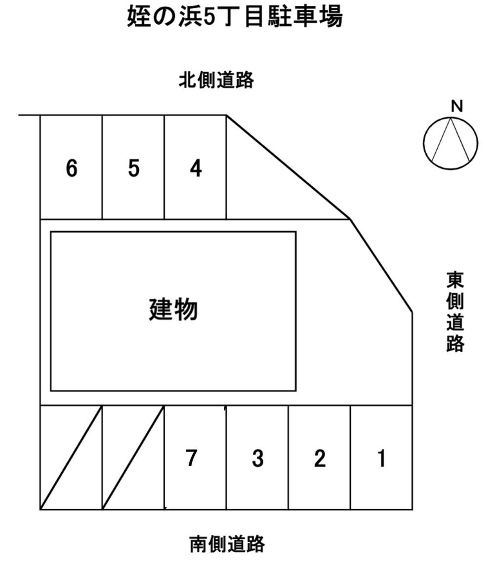 姪の浜5丁目駐車場の駐車配置図