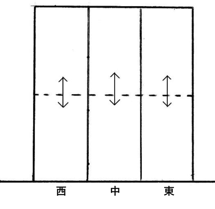 松波ガレージの駐車配置図