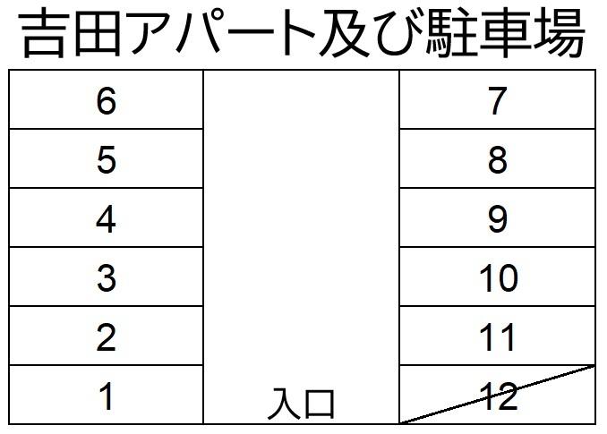 吉田アパート及び駐車場の駐車配置図