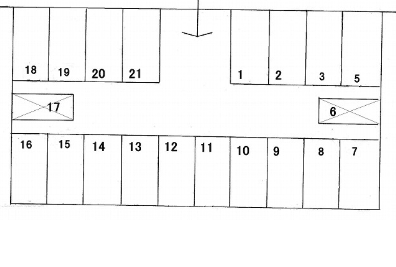 吹上町2ガレージの駐車配置図