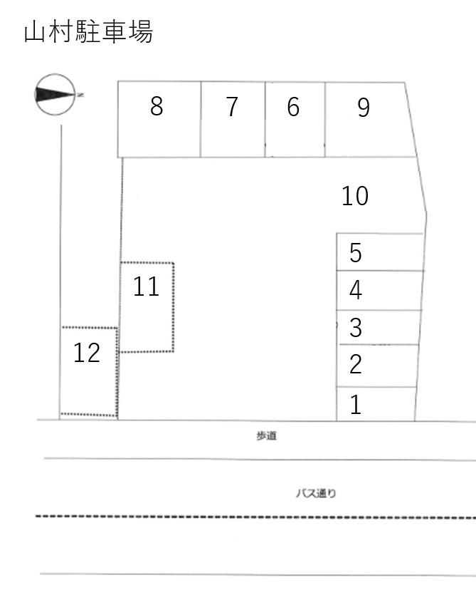 山村駐車場の駐車配置図