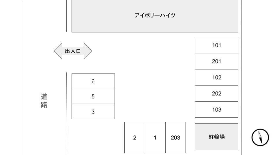 アイボリーハイツ駐車場の駐車配置図