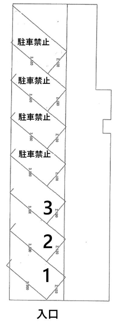 石橋町63番地駐車場の駐車配置図