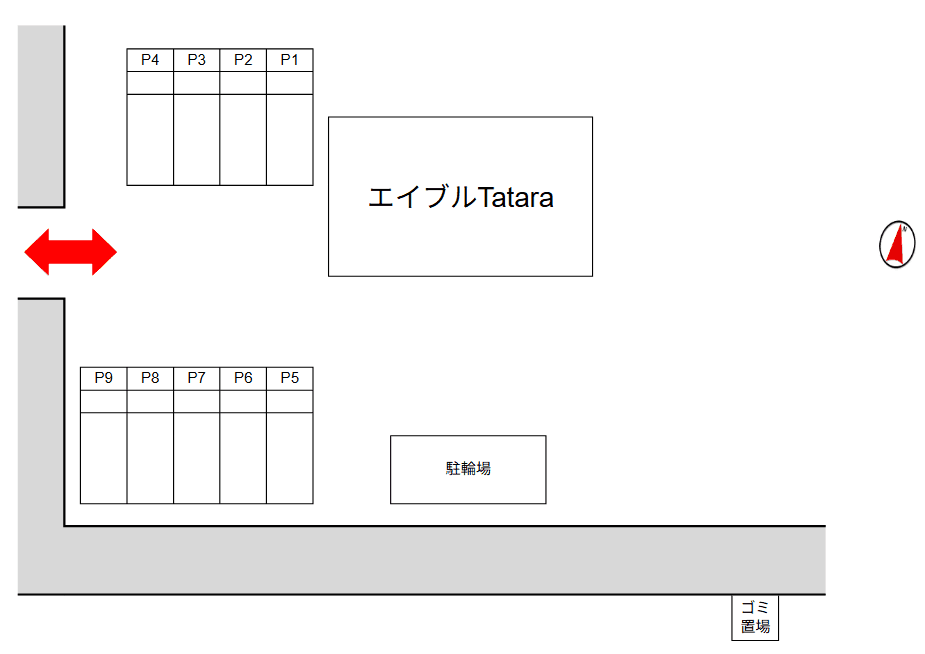 エイブルTATARAの駐車配置図