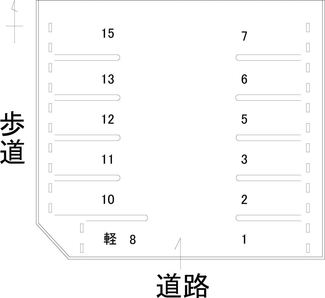 ちぇりあパーキングの駐車配置図