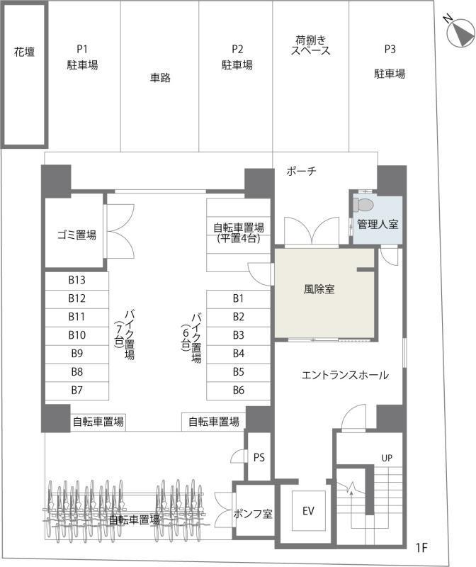 サニークレスト須崎町の駐車配置図