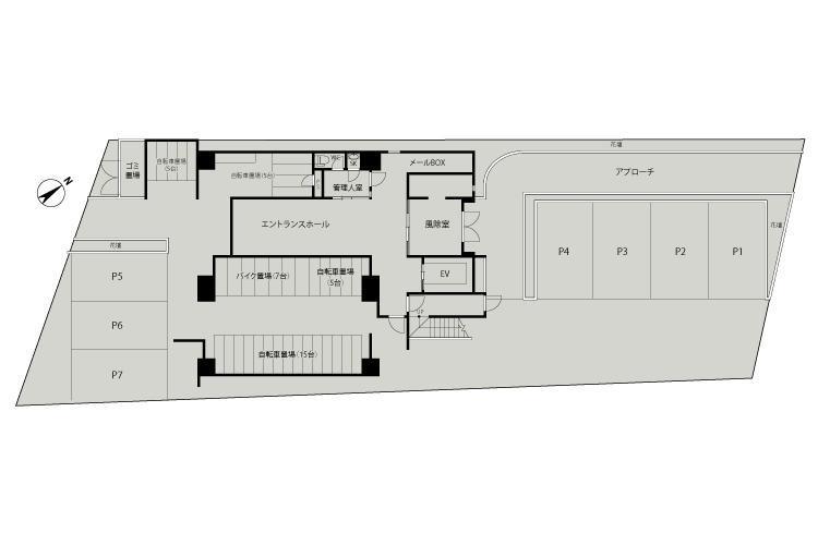 サニークレスト東比恵Ⅱの駐車配置図