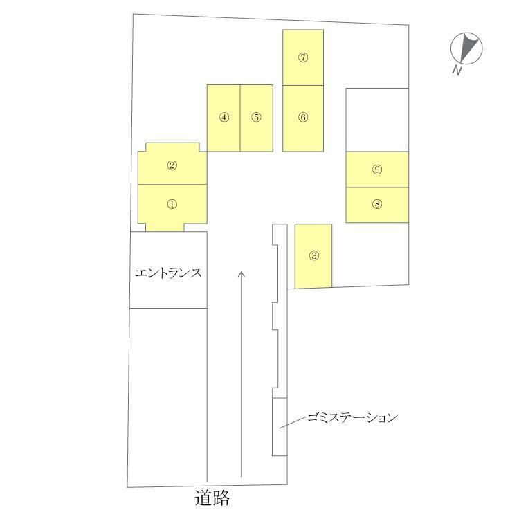 アーバンビラ大名の駐車配置図