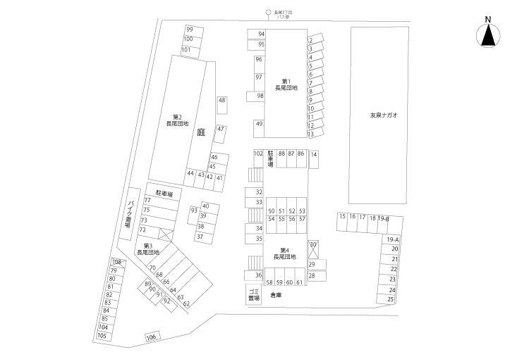 長尾団地月極駐車場の駐車配置図