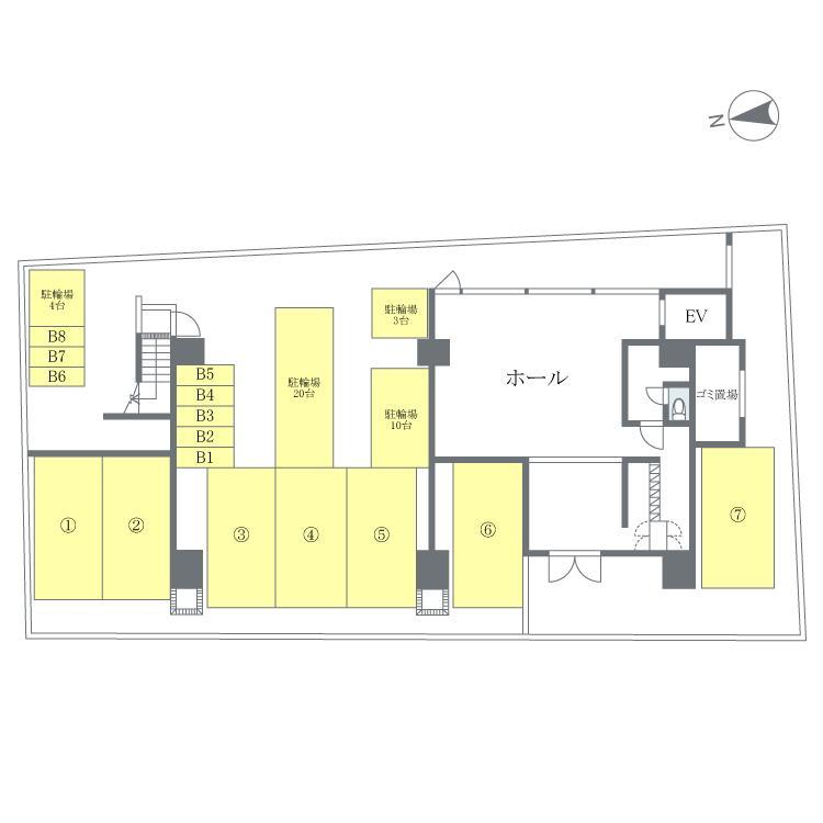ニューリバー姪浜の駐車配置図