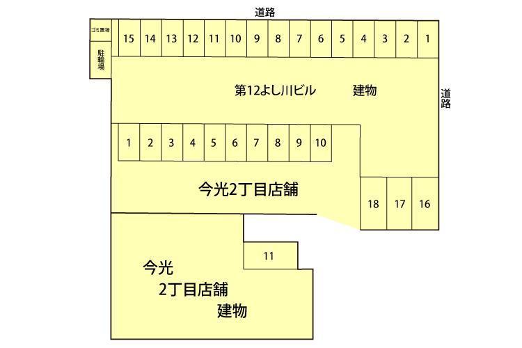 今光2丁目店舗の駐車配置図