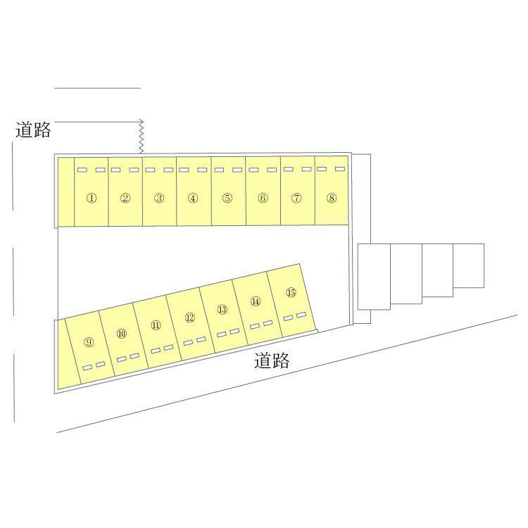 Yパーキングの駐車配置図