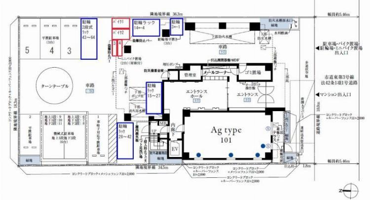 Weave place kunitachiⅠの駐車配置図