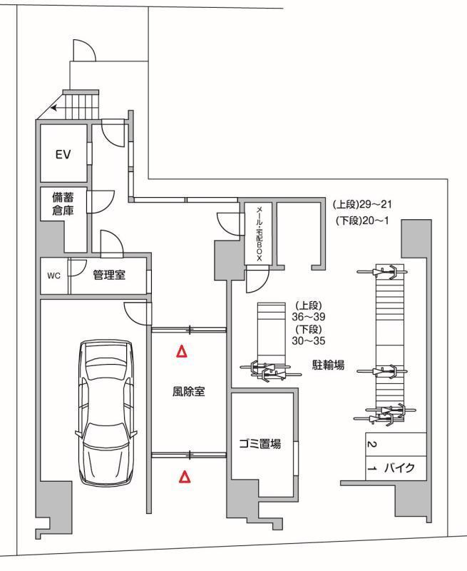 WEAVE PLACE ASAKUSA SOUTHの駐車配置図
