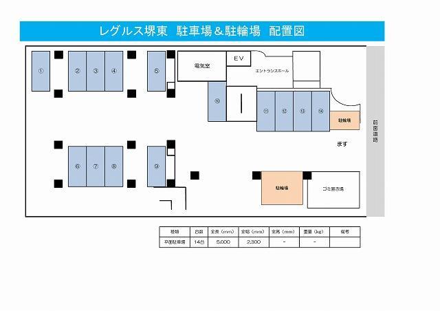 レグルス堺東の駐車配置図