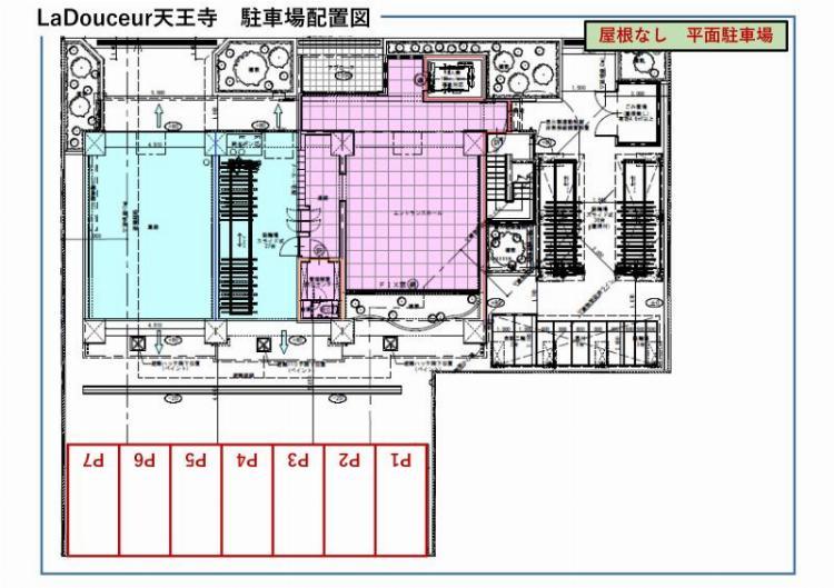 La Douceur天王寺の駐車配置図