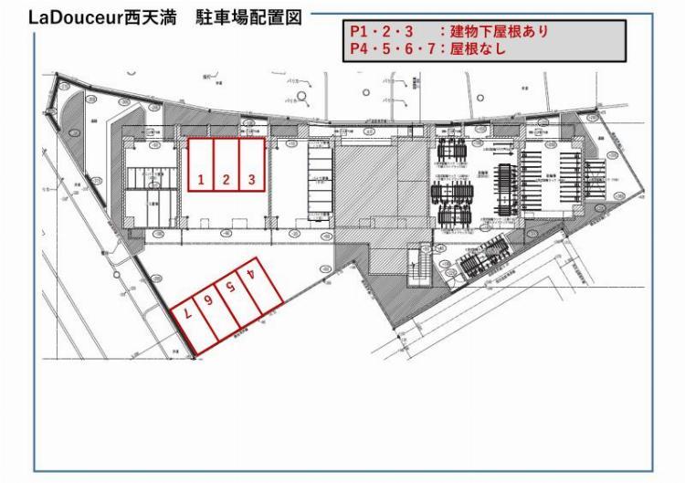 La Douceur西天満の駐車配置図
