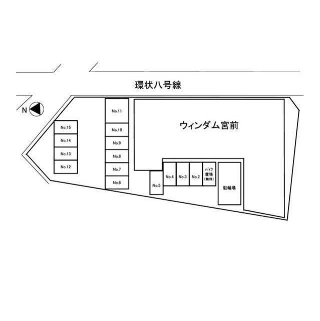 ウィンダム宮前駐車場の駐車配置図