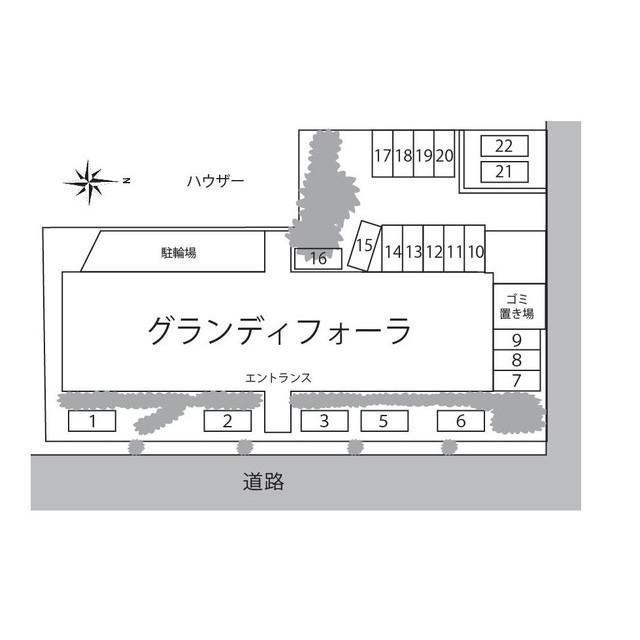 グランディフォーラ駐車場の駐車配置図