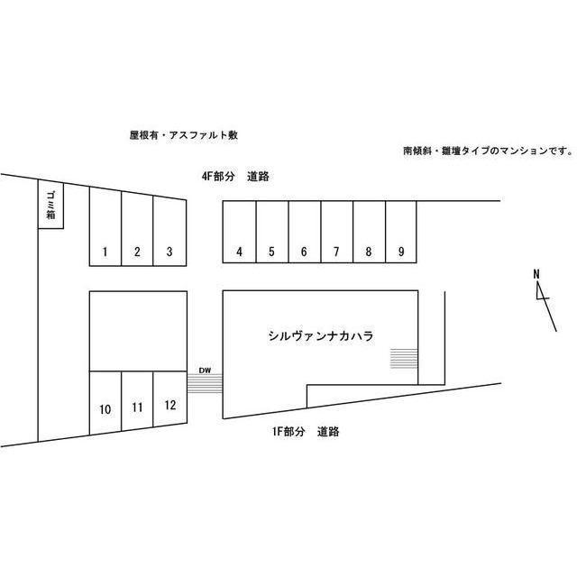 シルヴァン中原駐車場の駐車配置図